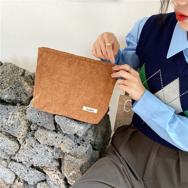 Travel Cosmetic Bag Corduroy