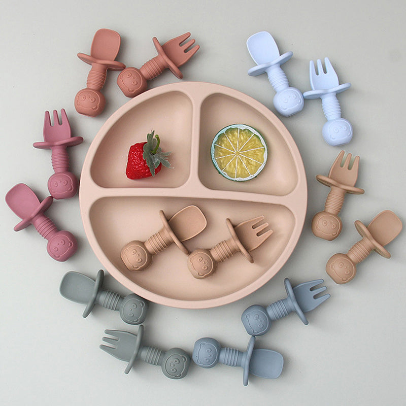 Mini Silicone Fork and Spoon Set