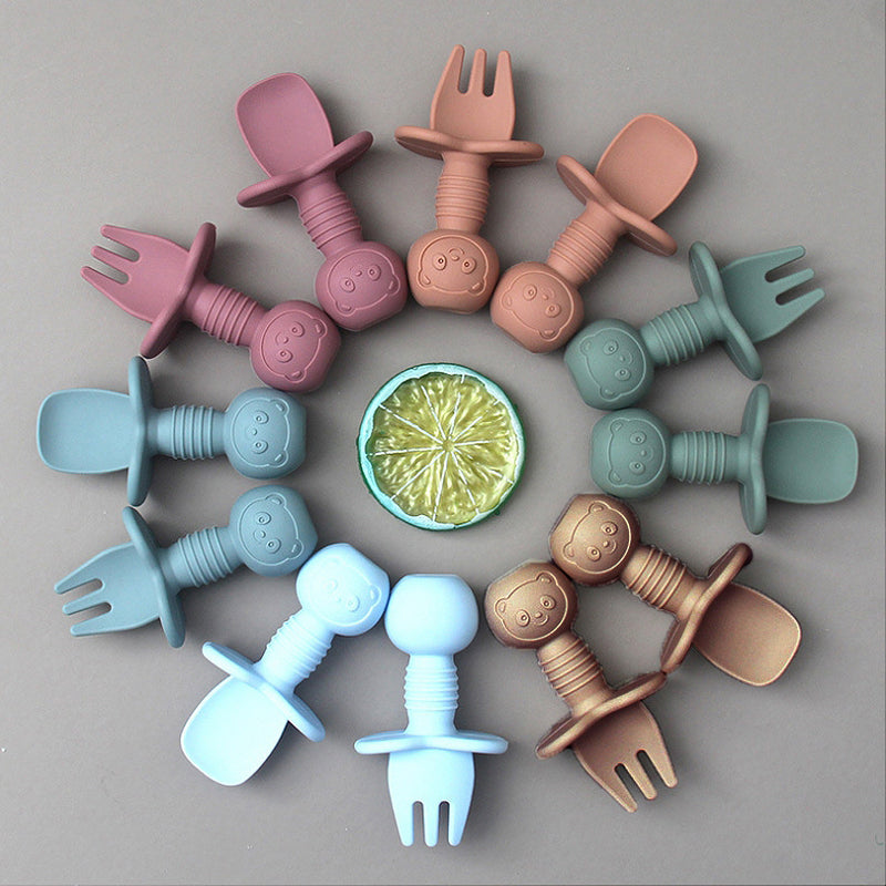Mini Silicone Fork and Spoon Set