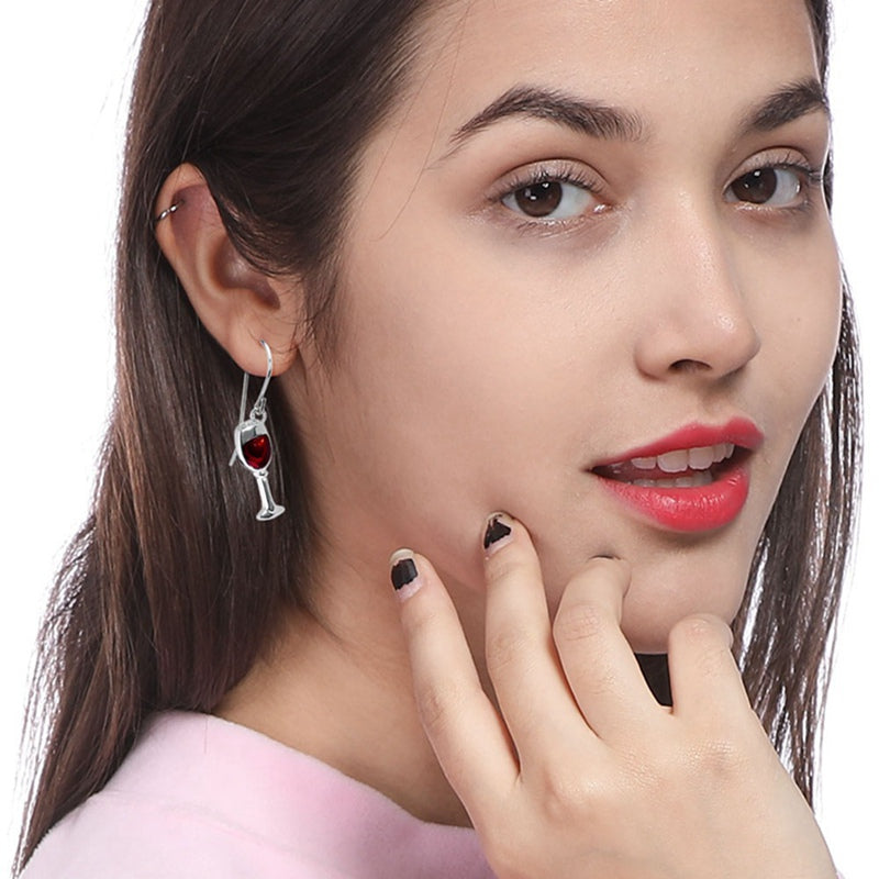 Red Wine Goblets Earrings