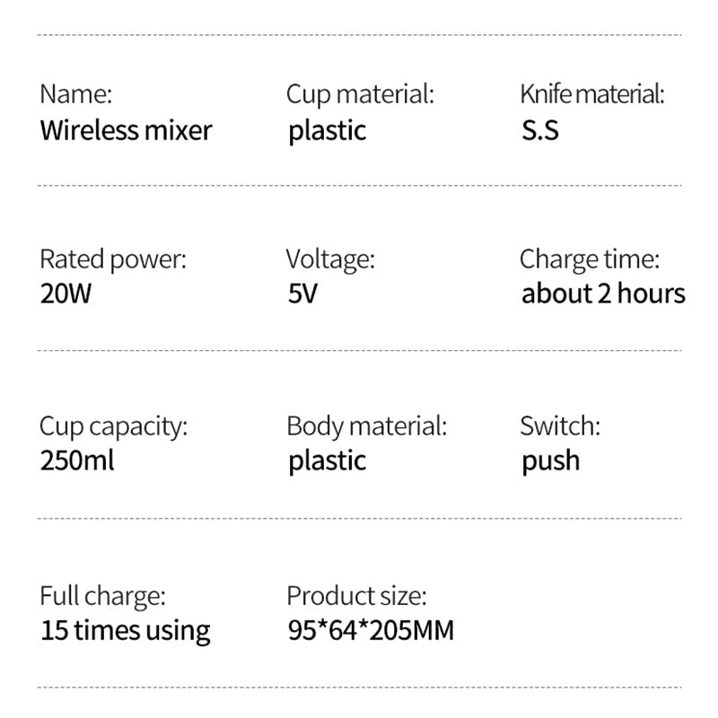 Wireless Electric Food Mixer 3 Speeds High Power