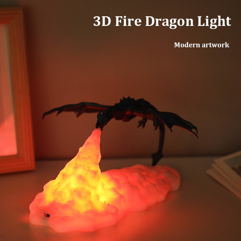LED Printed Dragon 3D Night Lamp