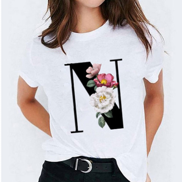 Letter Printed Women's T-shirts