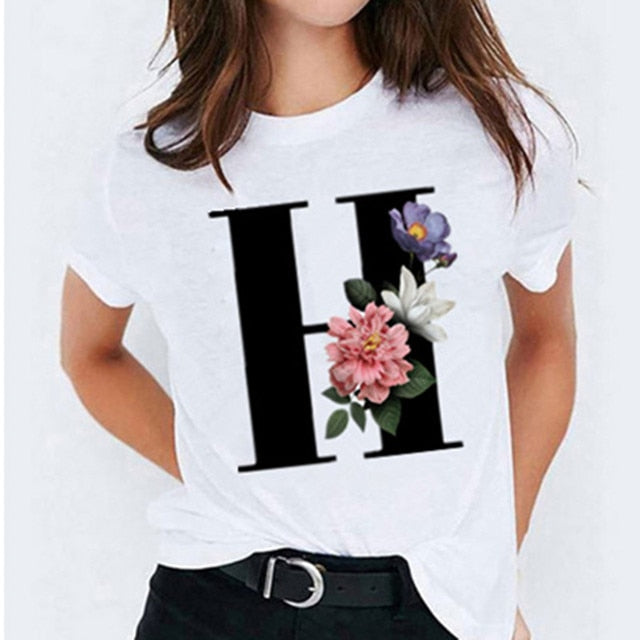 Letter Printed Women's T-shirts