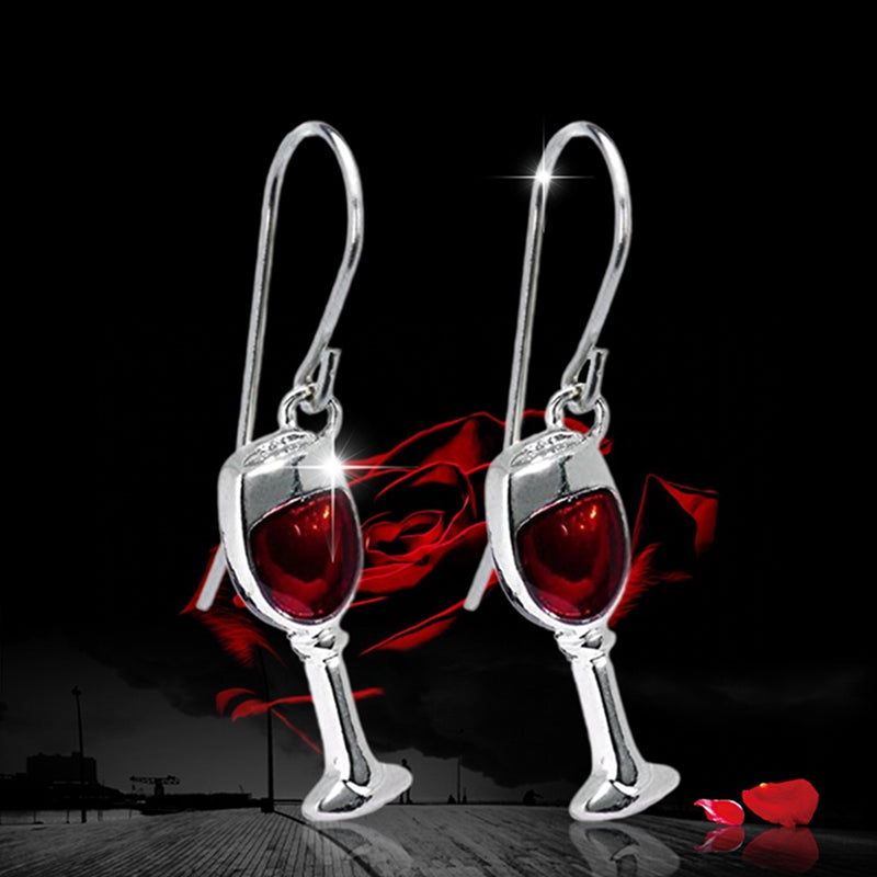 Red Wine Goblets Earrings