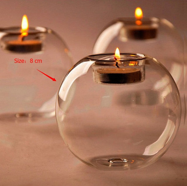 Round Candle Glass Tea Light Holder