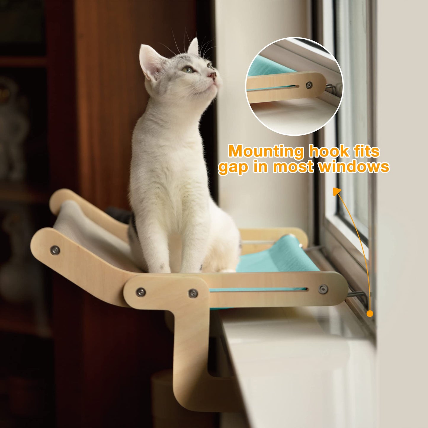 Window Perch Wooden Assembly Hanging Bed Hammock Cats