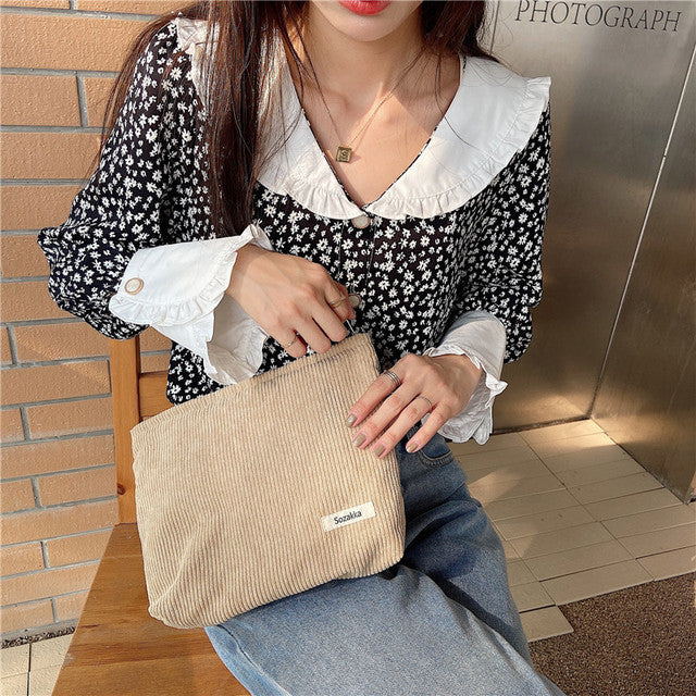 Travel Cosmetic Bag Corduroy