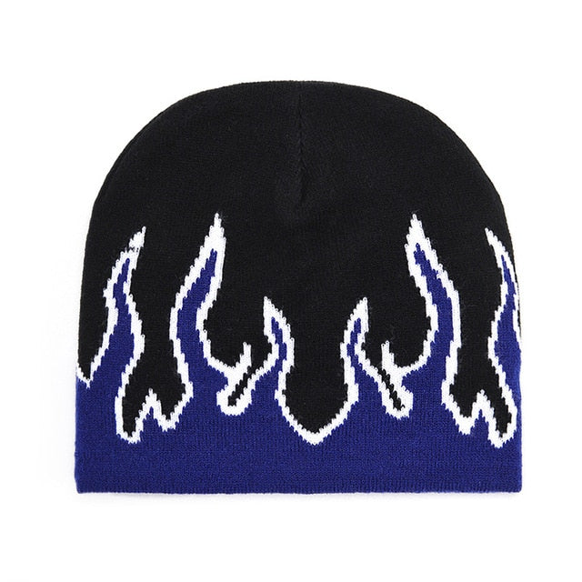 Soft Warm Unisex Bonnet With Flames