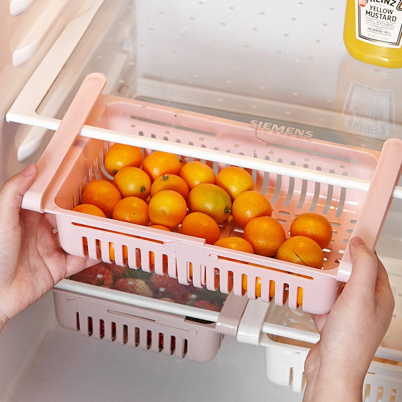 Refrigerator Retractable Storage Box Organizer