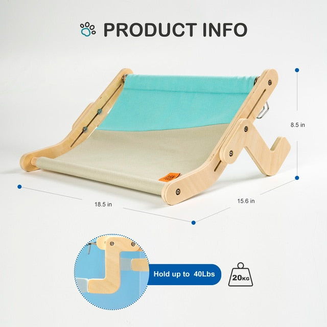 Window Perch Wooden Assembly Hanging Bed Hammock Cats