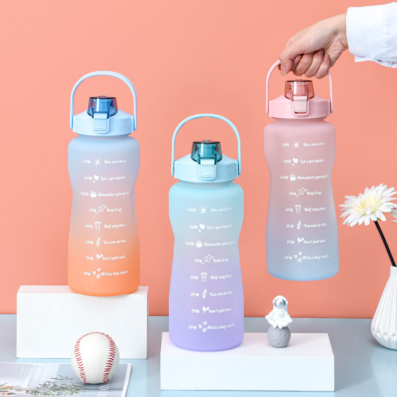 Large Capacity Water Bottle Straw Cup 2L