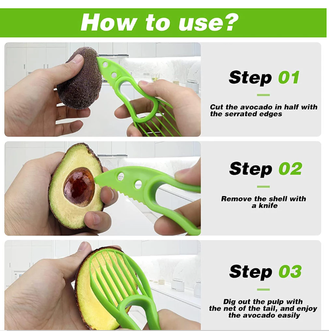 Three In 1 Avocado Slicer
