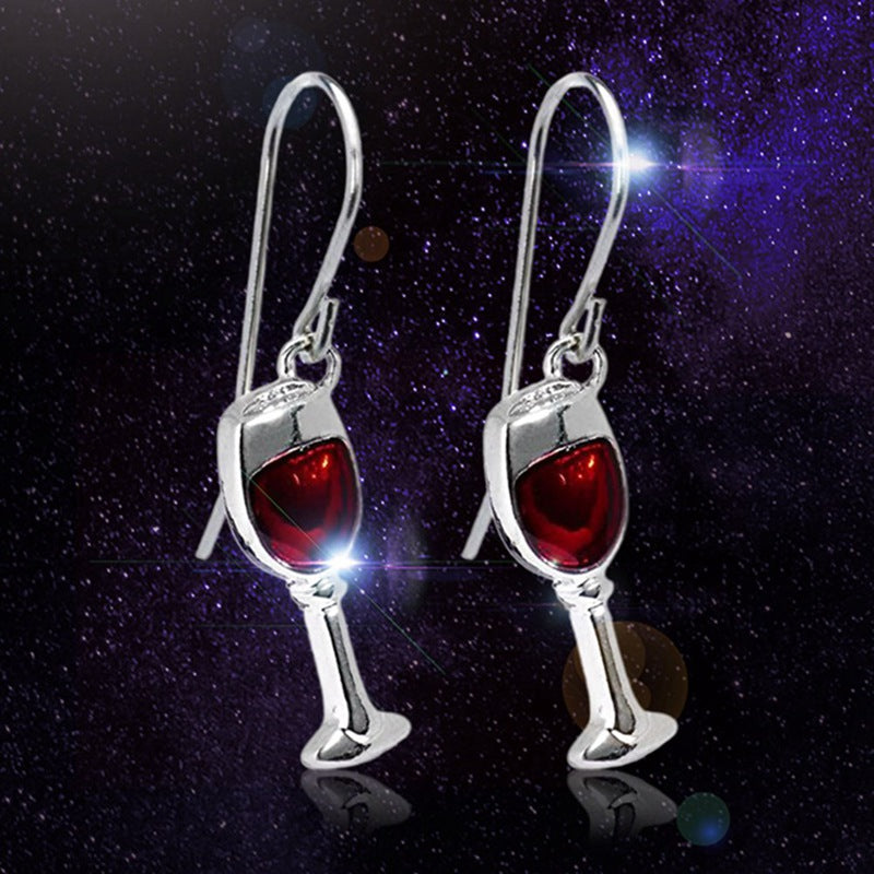 Red Wine Goblets Earrings