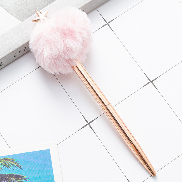 Pen Fluffy Puff Ball