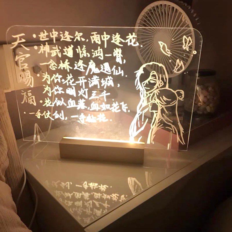 LED Note Board Light With Pen USB Message Board Night Light