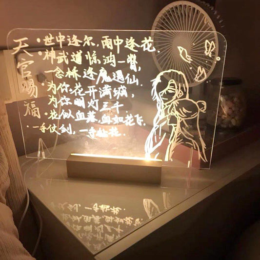 LED Note Board Light With Pen USB Message Board Night Light