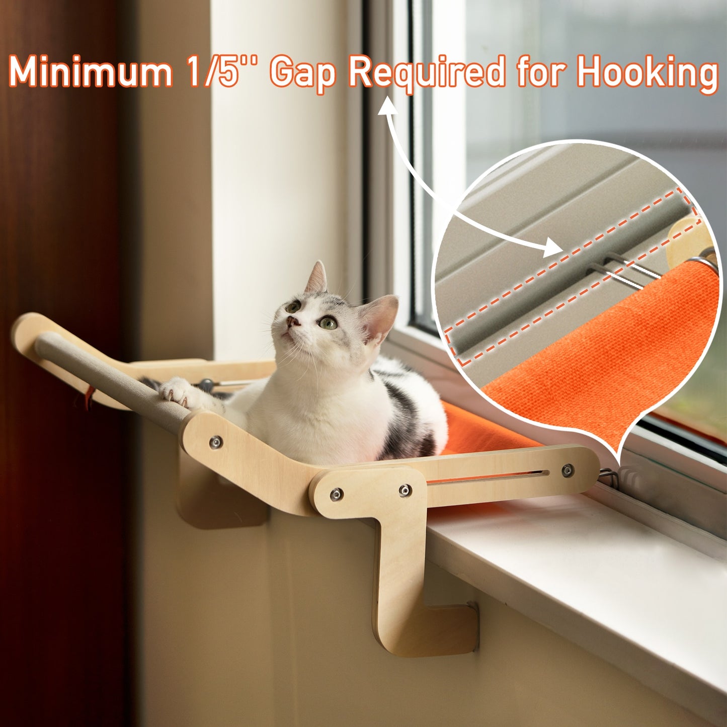 Window Perch Wooden Assembly Hanging Bed Hammock Cats