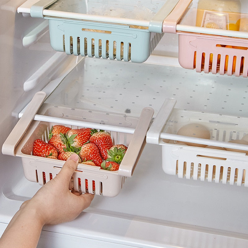 Refrigerator Retractable Storage Box Organizer