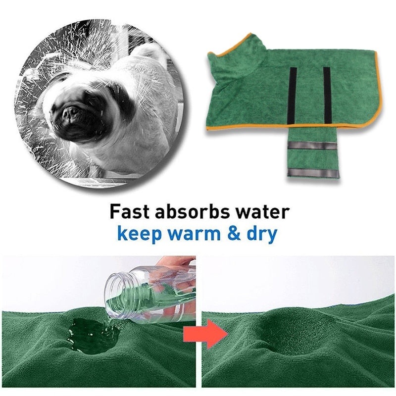 Pet Drying Coat Microfiber Absorbent