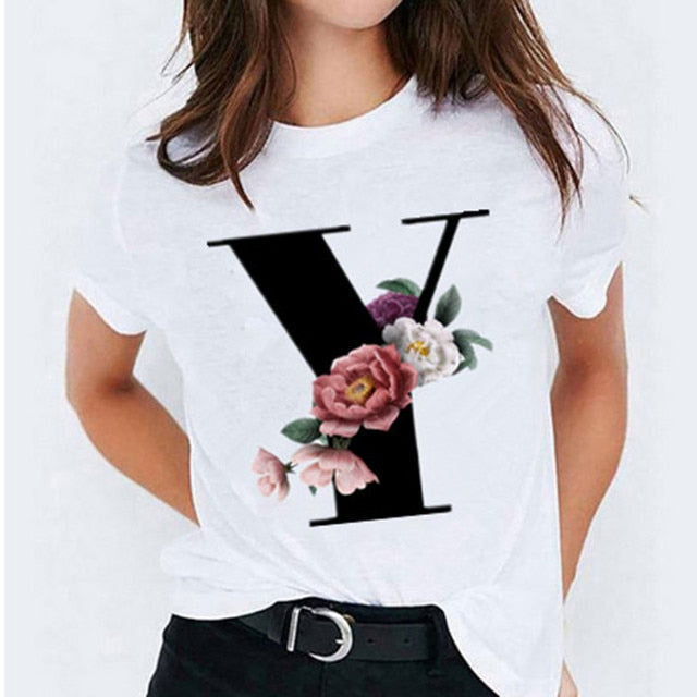 Letter Printed Women's T-shirts