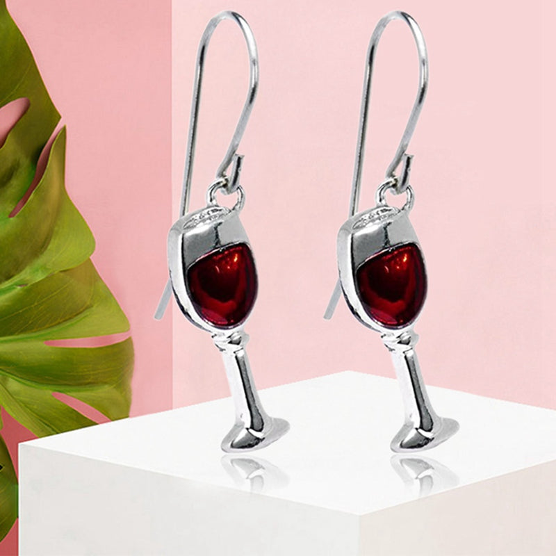 Red Wine Goblets Earrings