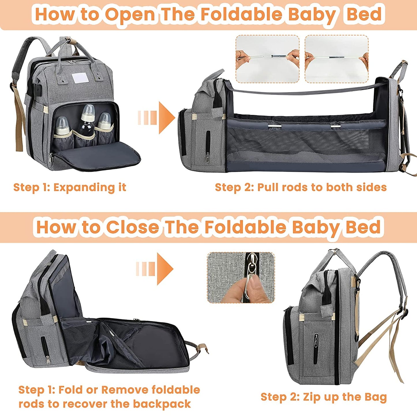 Portable Baby Bed Backpack