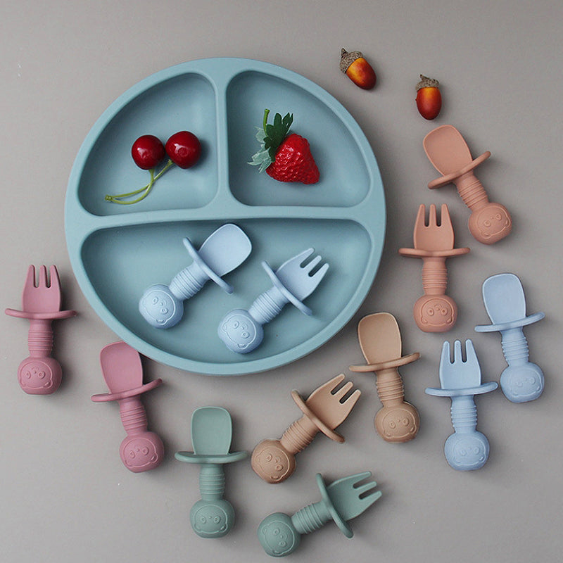 Mini Silicone Fork and Spoon Set