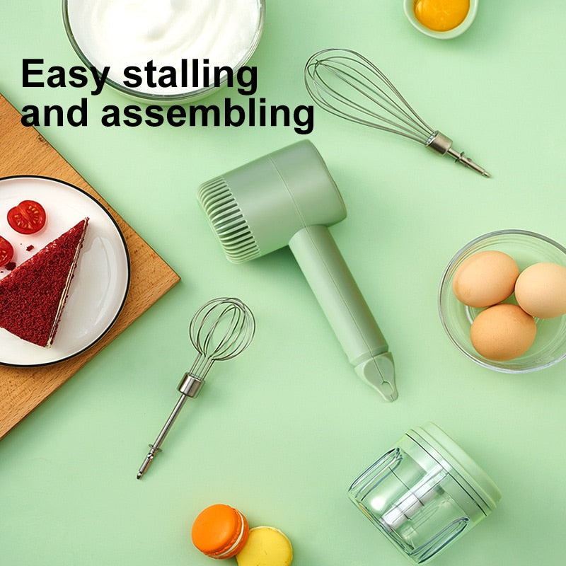 Wireless Electric Food Mixer 3 Speeds High Power