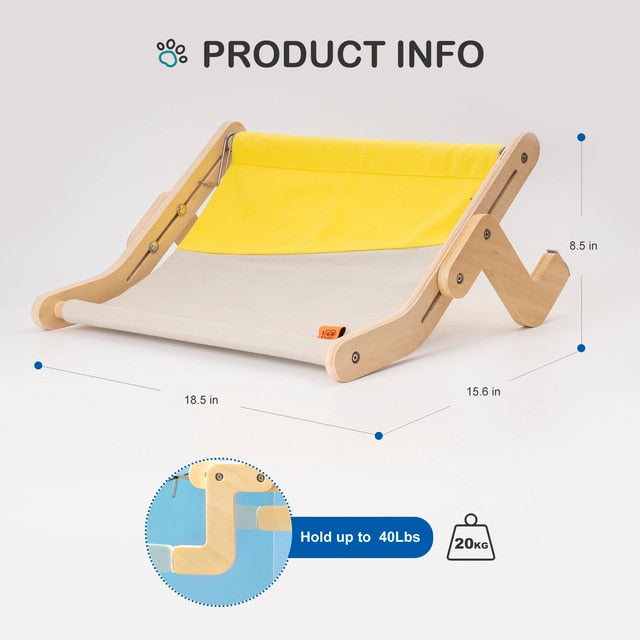 Window Perch Wooden Assembly Hanging Bed Hammock Cats