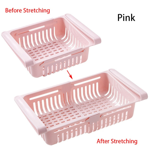 Refrigerator Retractable Storage Box Organizer