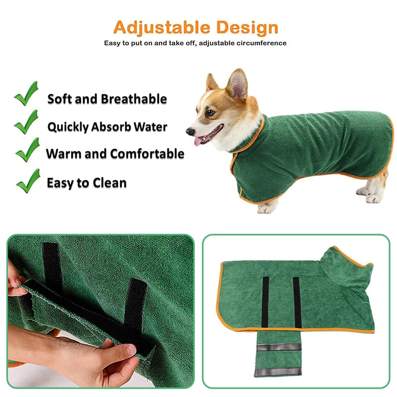 Pet Drying Coat Microfiber Absorbent