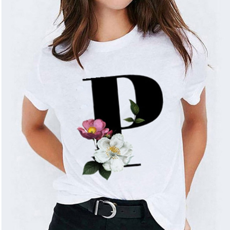 Letter Printed Women's T-shirts