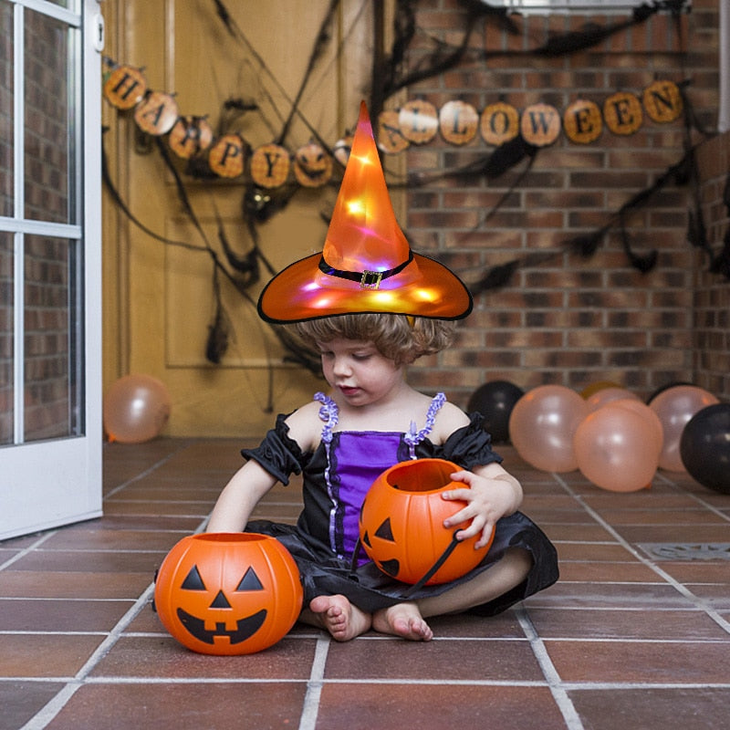 Halloween Witch Hat with LED Light