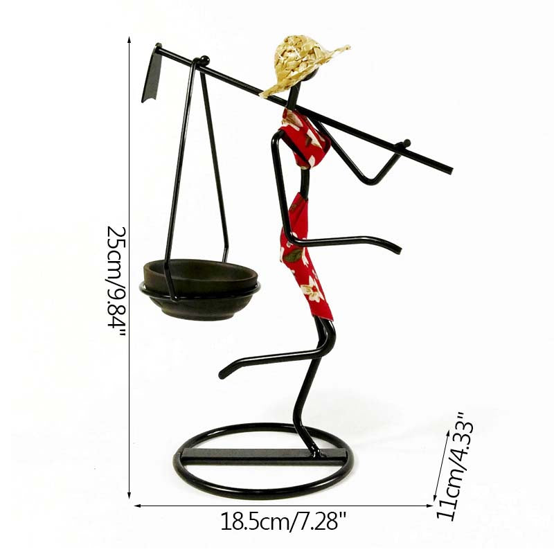 Lady Character Iron Candlestick