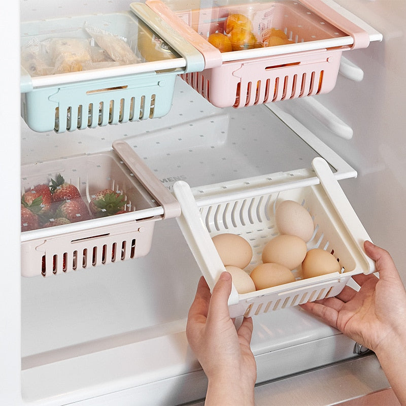 Refrigerator Retractable Storage Box Organizer