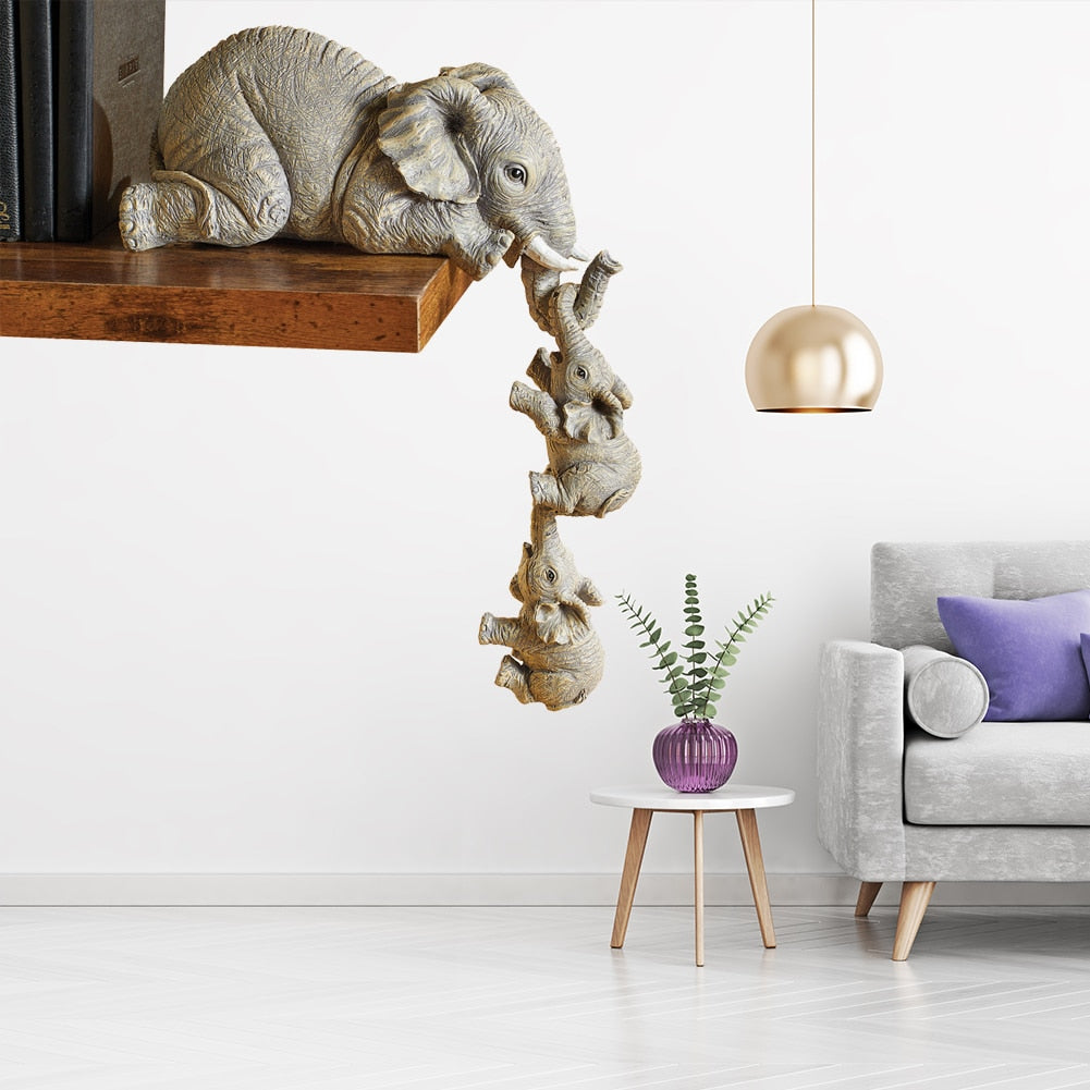 Hanging Elephant Craft Statues 3 Piece