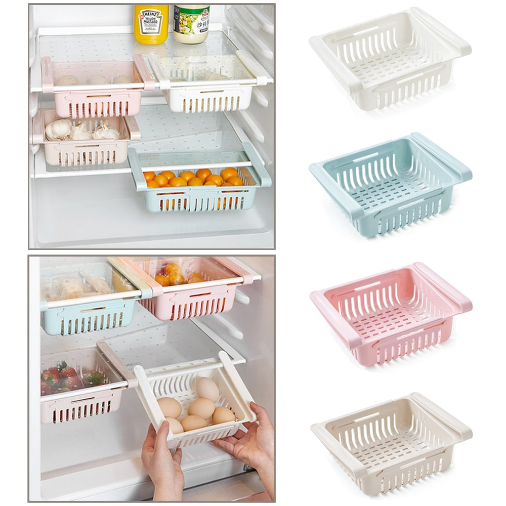 Refrigerator Retractable Storage Box Organizer
