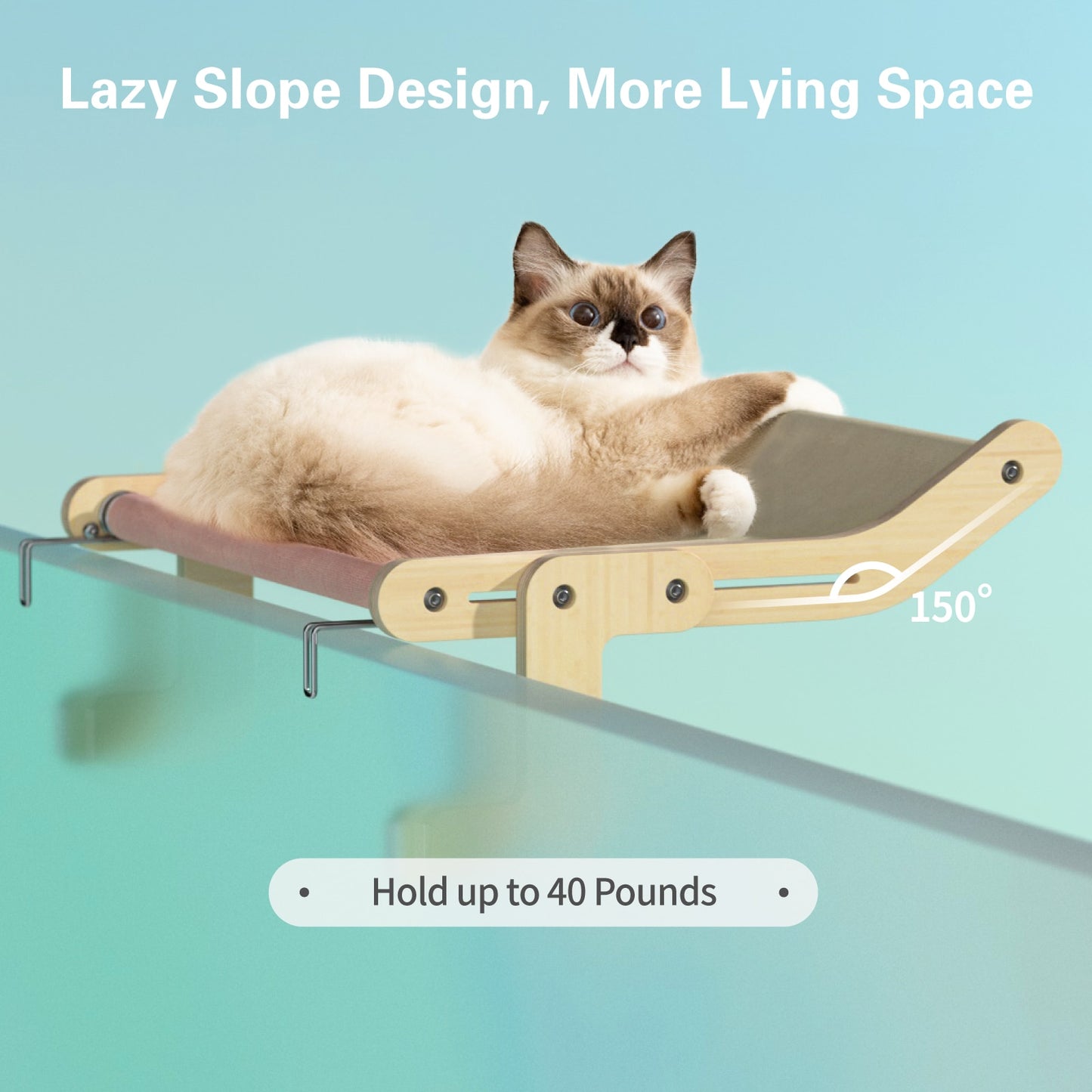 Window Perch Wooden Assembly Hanging Bed Hammock Cats