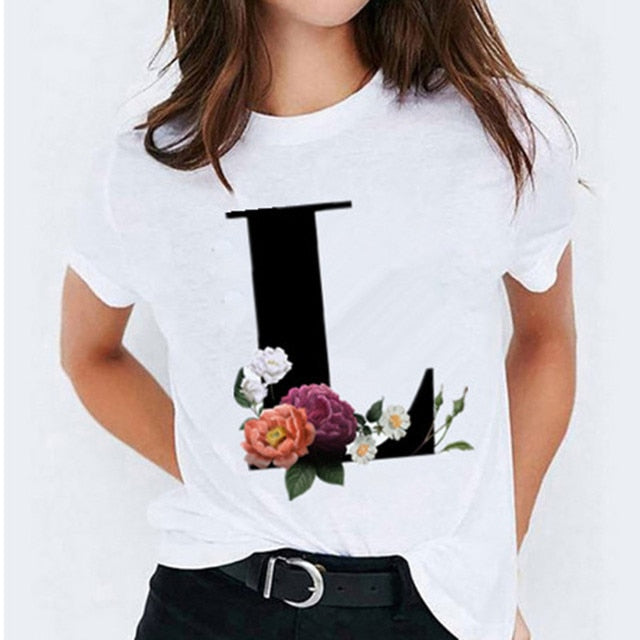 Letter Printed Women's T-shirts